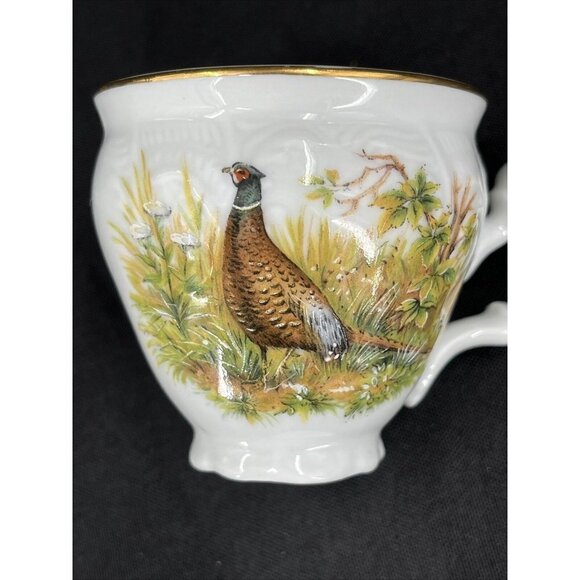 Bernadotte Czech Republic Wilddlife Pheasant Espresso Demitasse Cup and Saucer - Picture 6 of 11